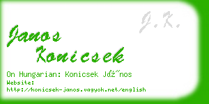 janos konicsek business card
